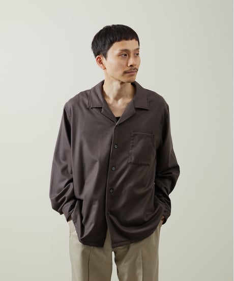 And A アンドエー / SUPER 140’S WOOL SAXONY OPEN COLLAR L/S SHIRT スーパー140’Sウールサキソニーオープンカラーシャツ / AA-S24M001