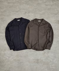 And A アンドエー / SUPER 140’S WOOL SAXONY OPEN COLLAR L/S SHIRT スーパー140’Sウールサキソニーオープンカラーシャツ / AA-S24M001