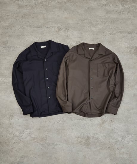 And A アンドエー / SUPER 140’S WOOL SAXONY OPEN COLLAR L/S SHIRT スーパー140’Sウールサキソニーオープンカラーシャツ / AA-S24M001