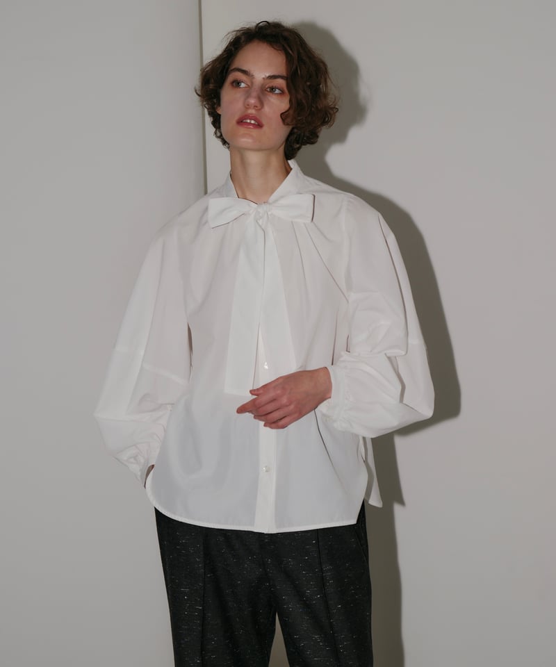 OHGA オウガ　ボウタイブラウス　ホワイト　リボン BOWTIE BLOUSE | OHGA