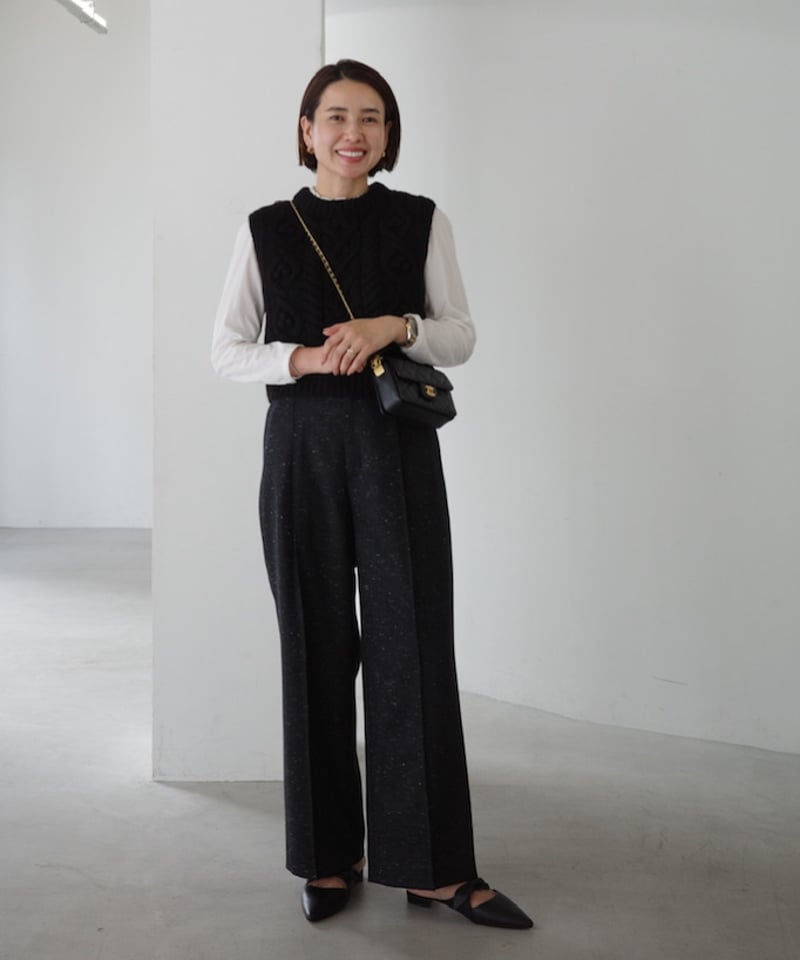 KOWGA ブラック 2WAY DETACHABLE SHIRTS　ベスト HIGH GAUGE C SINGLE JERSEY SLASH DESIGN KNIT – THE SHOP