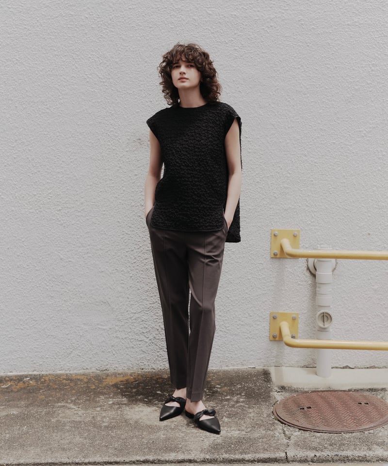 OHGA ブラック リボン ミュール LEATHER RIBBON MULE | OHGA