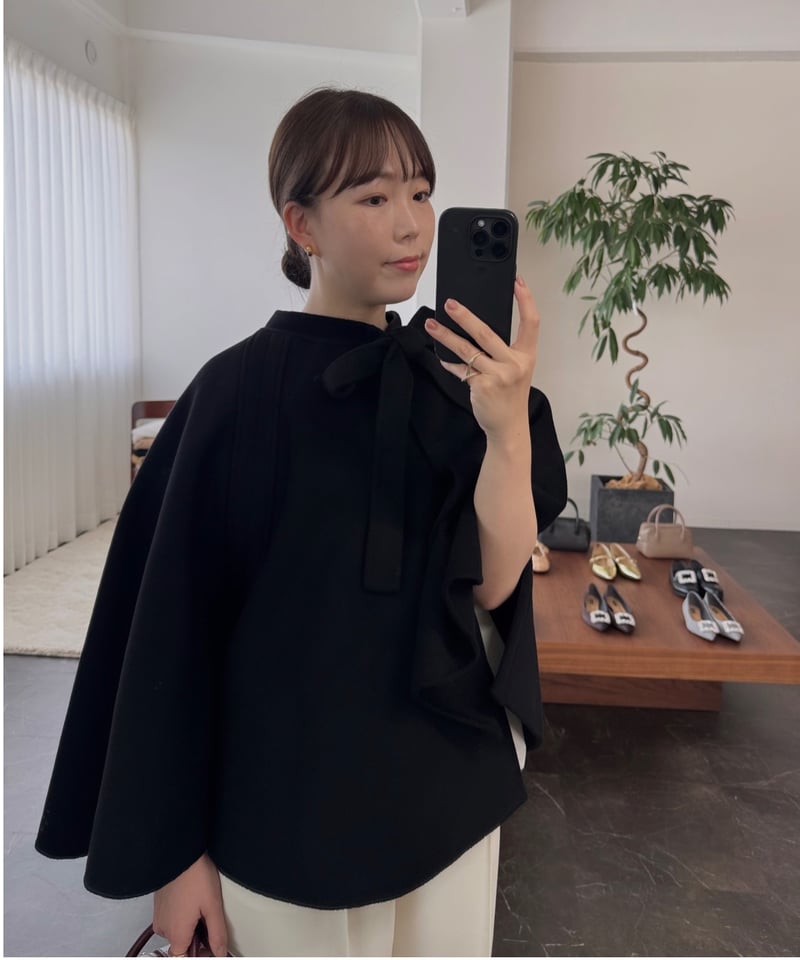 OHGA オーガ PON PON COAT ポンポンコート BOWTIE PONCHO | OHGA