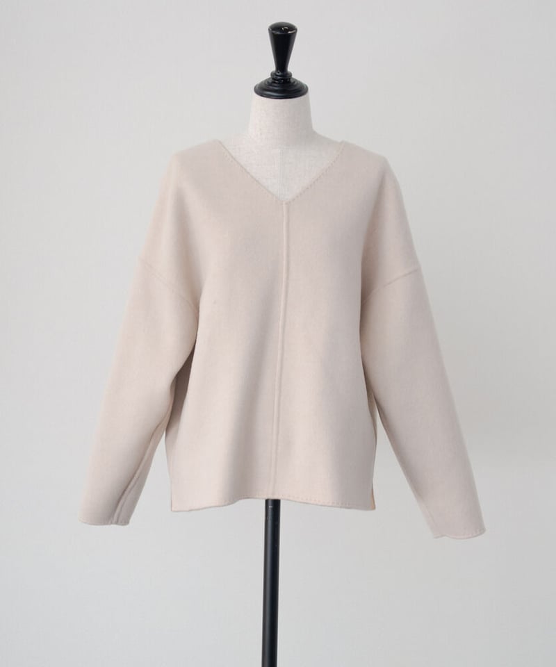 OHGA リバーシブルプルオーバー キャメル×アイボリー OHGA リバーシブルプルオーバー キャメル×アイボリー