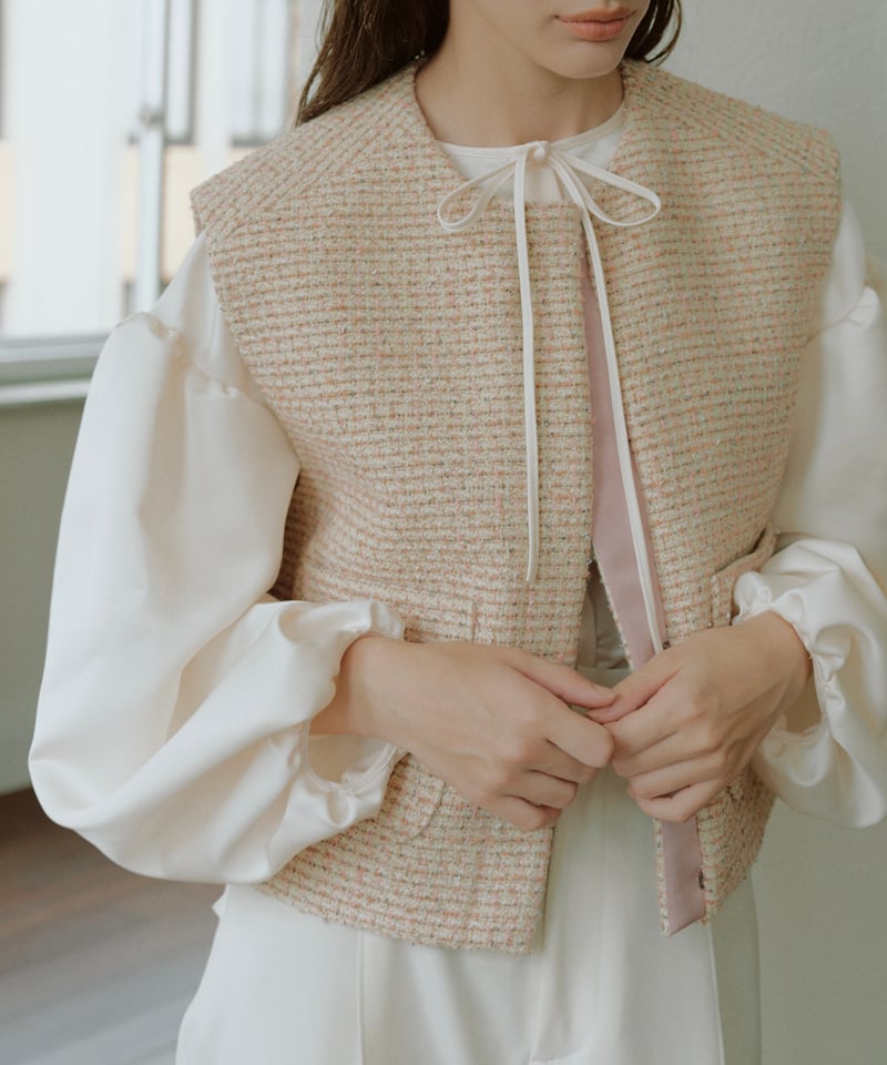 【ご購入者さま専用です】ohga TWEED GILET TWEED GILET | OHGA