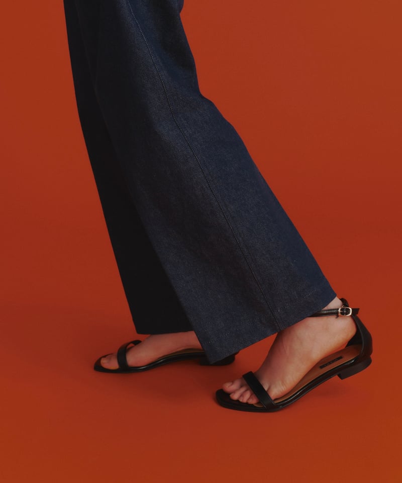 OHGA アンクルストラップサンダル ブラック L ANKLE STRAP SANDAL | OHGA