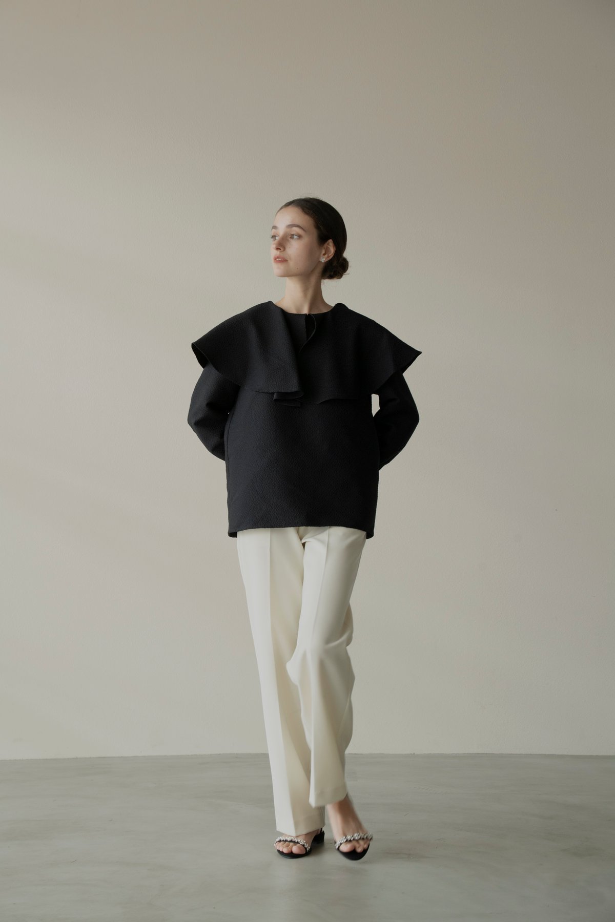 OHGA ビッグカラーブラウス 新品♡OHGA♡ビッグカラーブラウス、ホワイト 【公式通販】