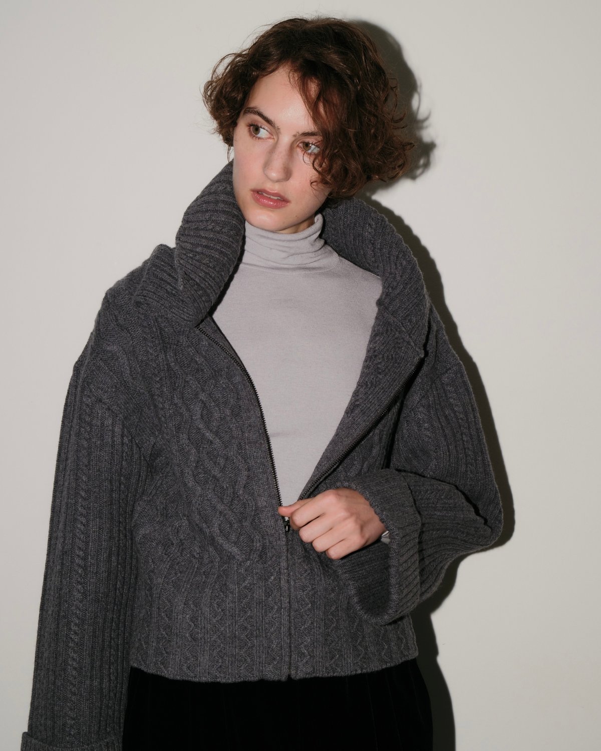 ZIP COLLAR KNIT | OHGA ZIP COLLAR KNIT | OHGA