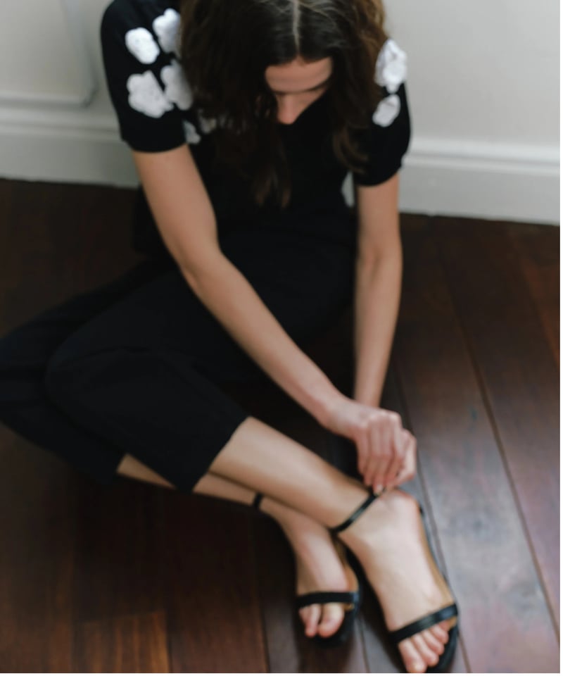 OHGA アンクルストラップサンダル ブラック L ANKLE STRAP SANDAL | OHGA