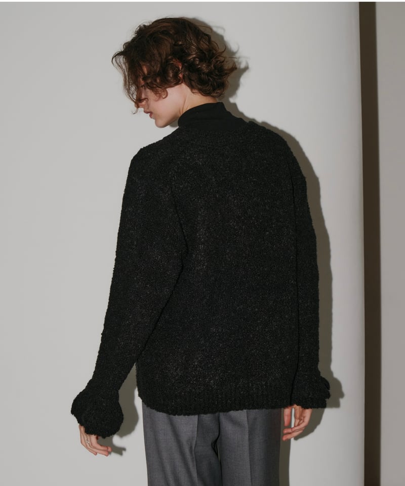 OHGA ニット　カーディガン　ブラック KNIT CARDIGAN | OHGA