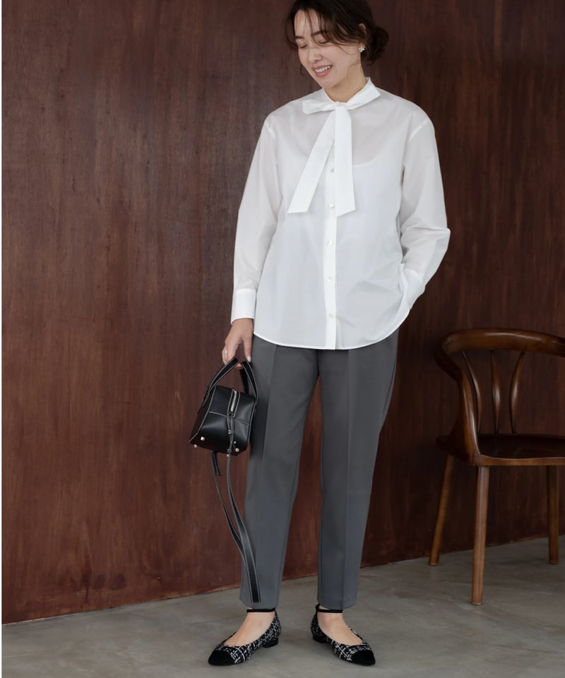 OHGA COMBI TWEED PUMPS ホワイト22.5cm