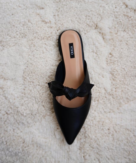 LEATHER RIBBON MULE