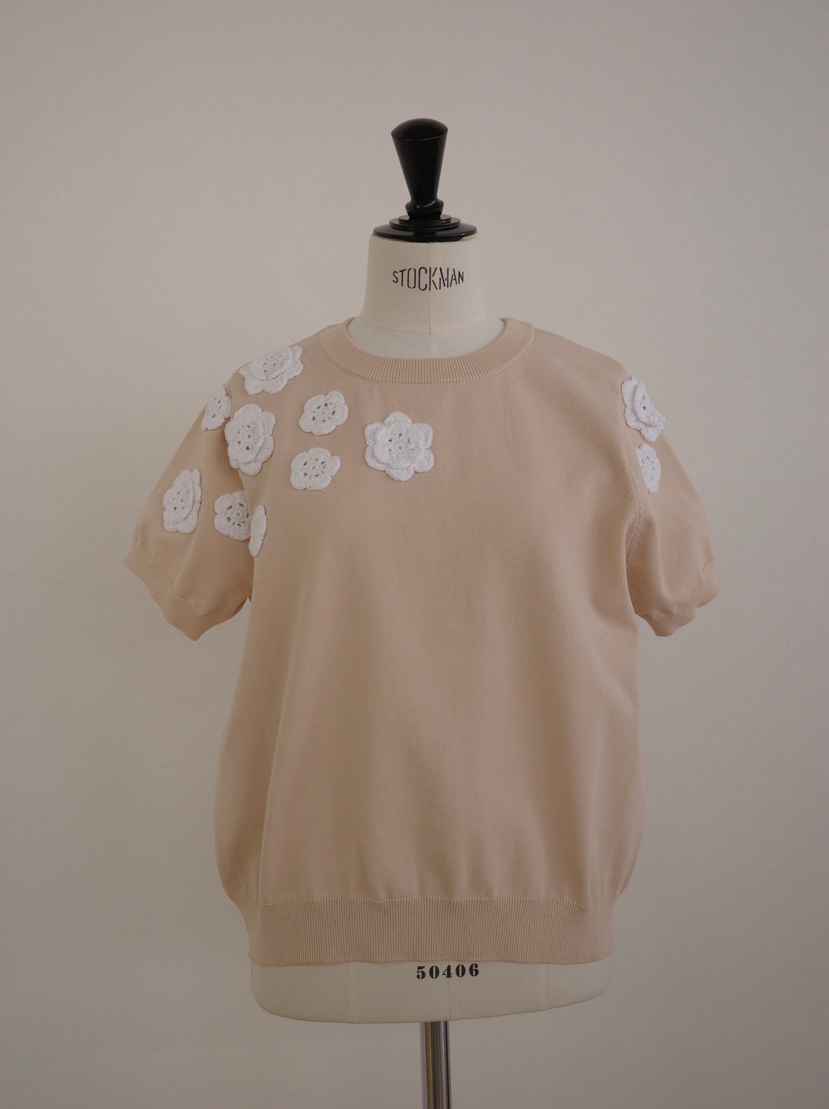 ohga CROCHET MOTIF KNIT フラワーニットベージュ新品