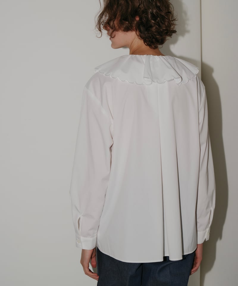 【OHGA】 すこ様用RUFFLE 胸フリルブラウス ホワイト OHGA】 すこ様用RUFFLE 胸フリルブラウス ホワイト
