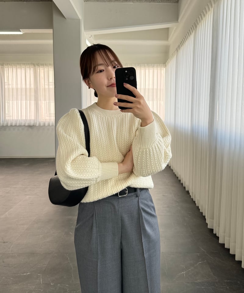 CABLE PUFF KNIT | OHGA 