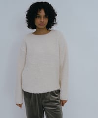 ohga ジップカラーニット　ホワイト ZIP COLLAR KNIT | OHGA