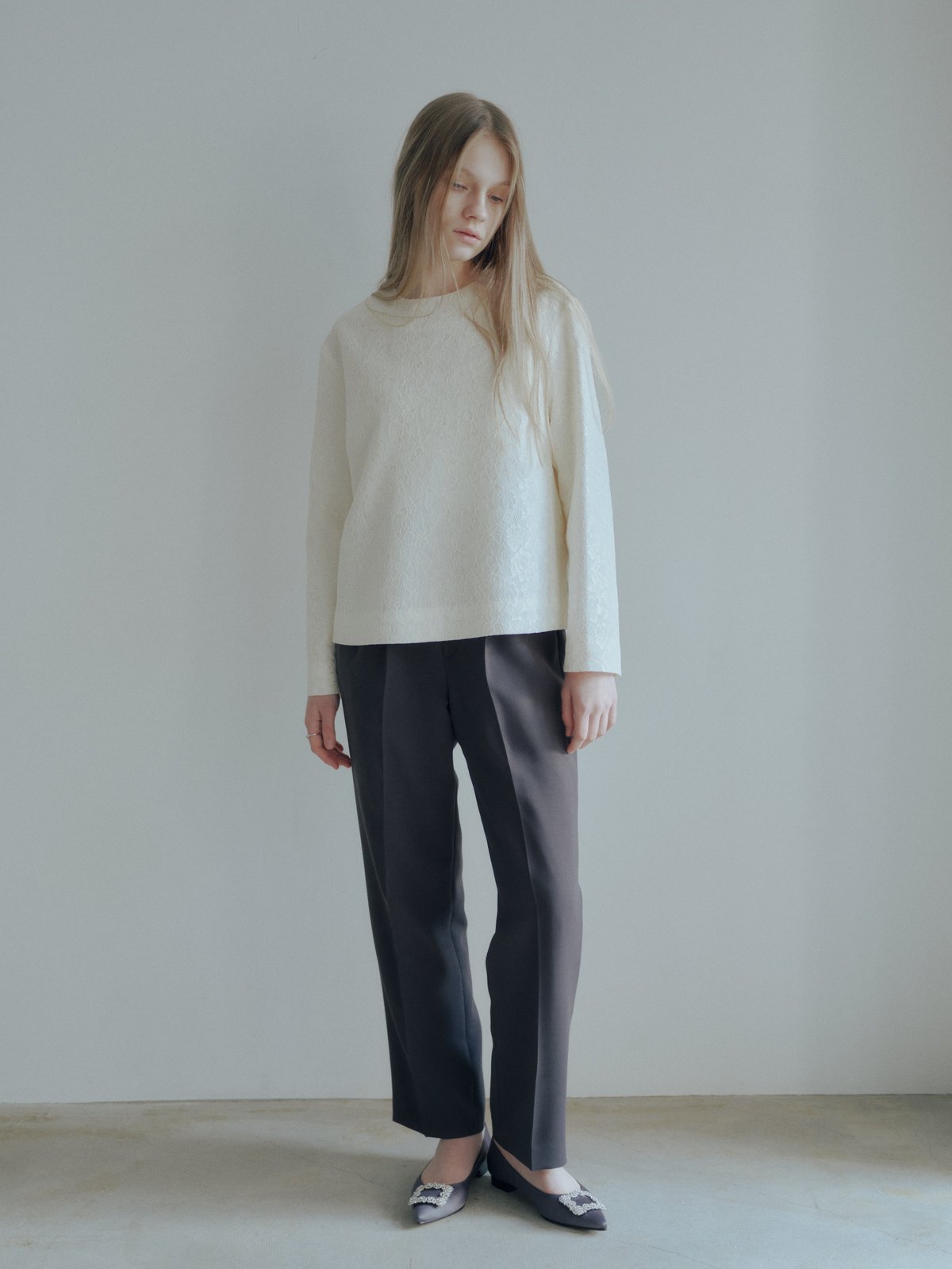 OHGA レース トップス LACEピンク LACE | OHGA