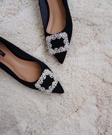 SATIN BIJOU PUMPS