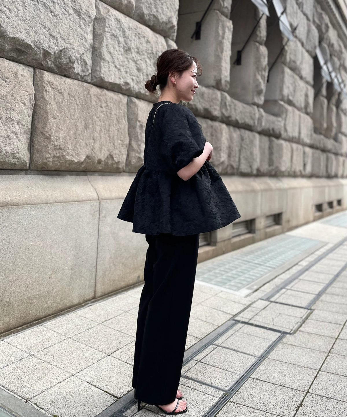 ohga ハイウエスパンツ ネイビーM OHGA オーガ ベルト ハイウエスト