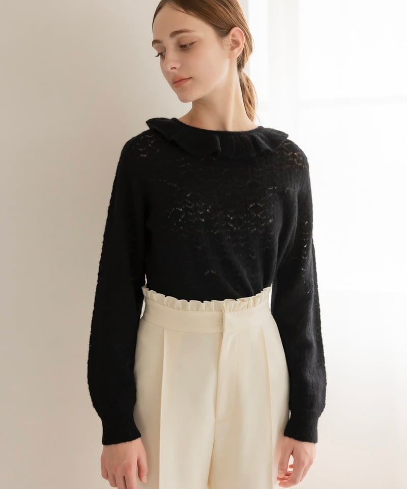 OHGA ポケットフリル　POCKET FRILL テーパードパンツ　Ｓサイズ POCKET FRILL テーパードパンツ | OHGA