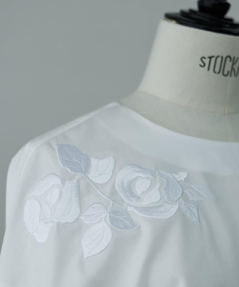 OHGA ROSE 刺繍 ブラウス ホワイト