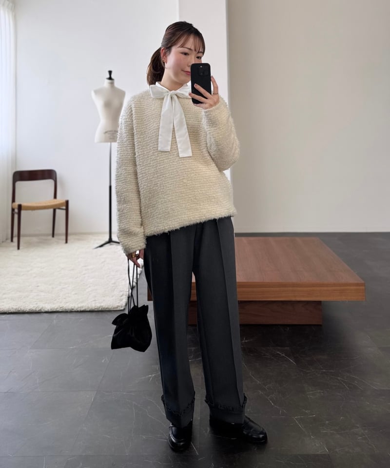 OHGAのリボンシャツ OHGA ボウタイ リボン ブラウス シャツ