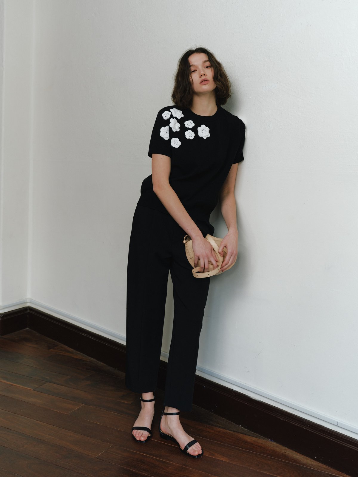 ohga CROCHET MOTIF KNIT フラワーニットベージュ新品