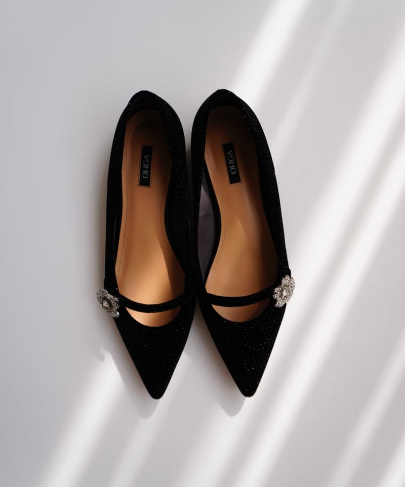 靴 OHGA BIJOU MULE 25cm GLITTER BIJOU PUMPS | OHGA