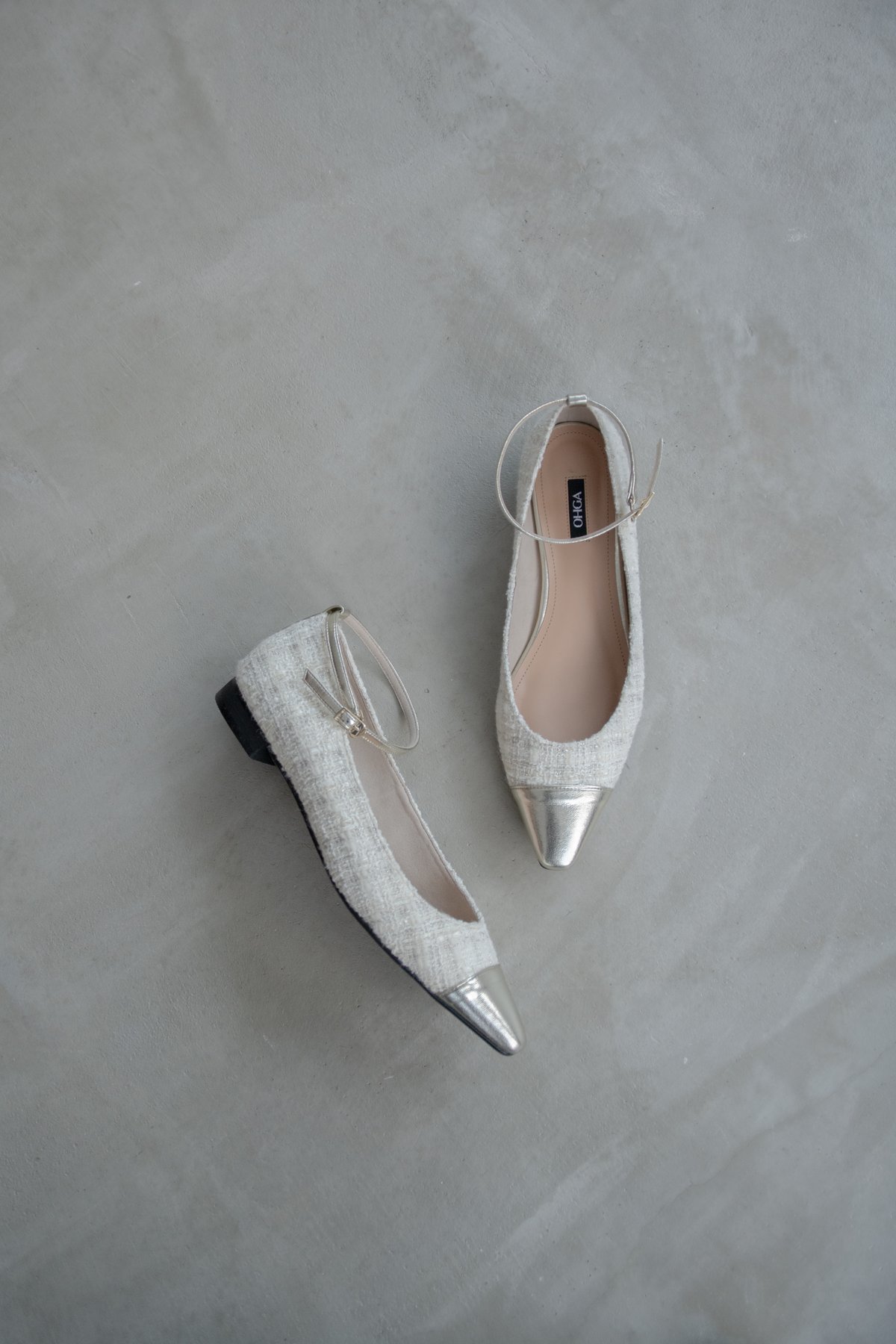 OHGA オーガ　COMBI TWEED PUMPS ホワイト　 パンプス OHGA オーガ COMBI TWEED PUMPS ホワイト 23 パンプス