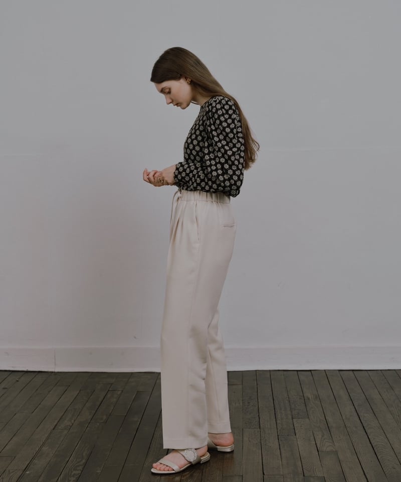 OHGA オーガ ベルト ハイウエスト　パンツ　M ネイビー DROST PANTS | OHGA