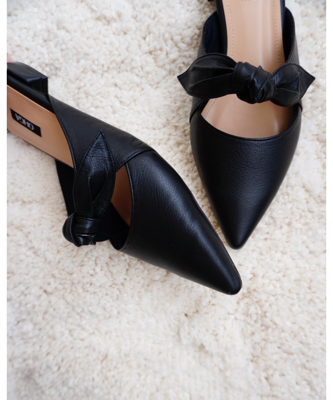 OHGAオーガリボンパンプスミュール LEATHER RIBBON MULE | OHGA