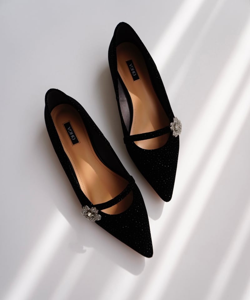 OHGAビジュー付き　フラットシューズ OHGAビジュー付き フラットシューズ OHGA]ビジュー付きパンプス