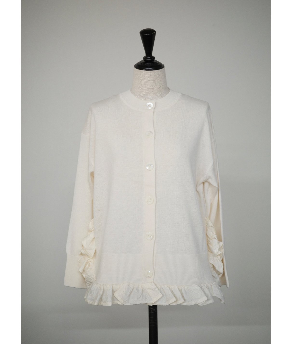 OHGA FRILL KNIT ホワイト