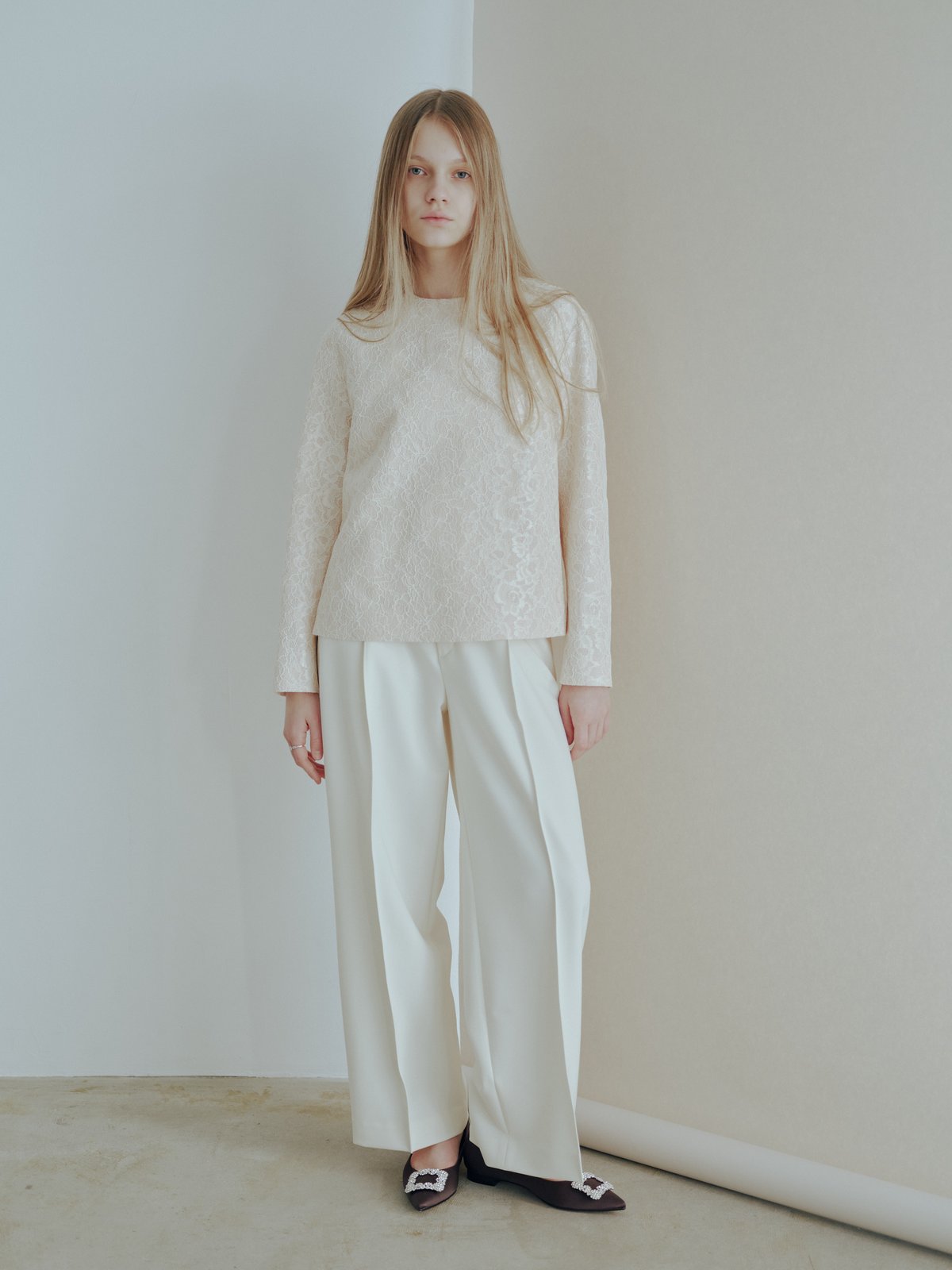 OHGA レース トップス LACEピンク LACE | OHGA