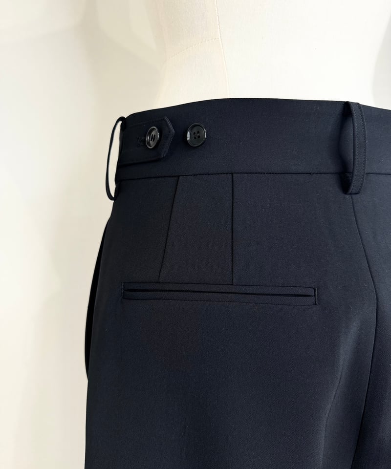 OHGA TUCK PANTS セミワイドパンツ ネイビーブラック Sサイズ TUCK PANTS セミワイドパンツ | OHGA