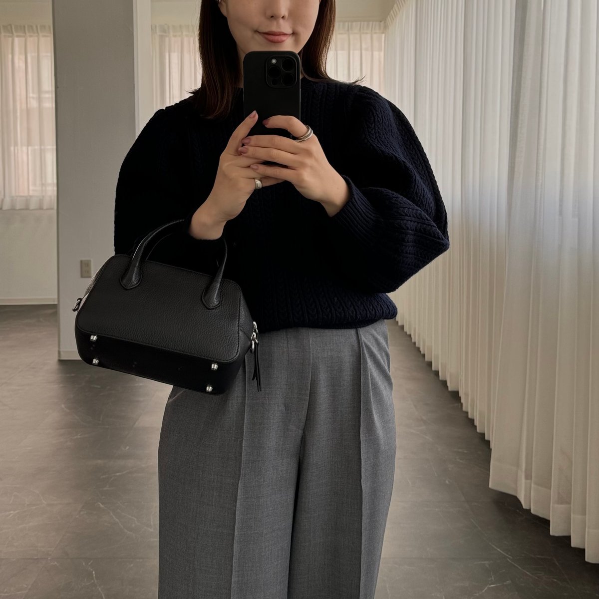 OHGA PUFF KNIT パフニット セーター ブラック 黒色 OHGA PUFF KNIT ブラック