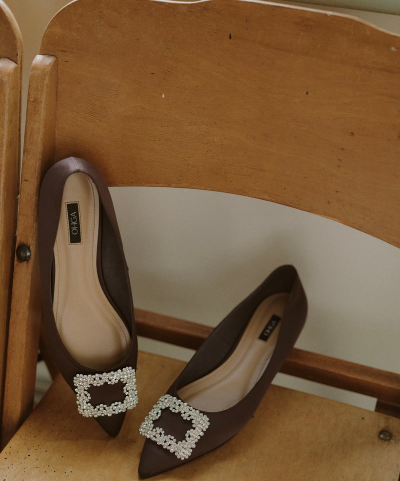 靴 OHGA SATIN RIBON PUMPS OHGA SATIN RIBON PUMPS