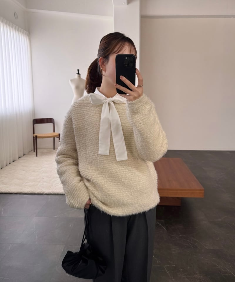 【美品】ohga ボウタイブラウス OHGA オーガボウタイブラウス