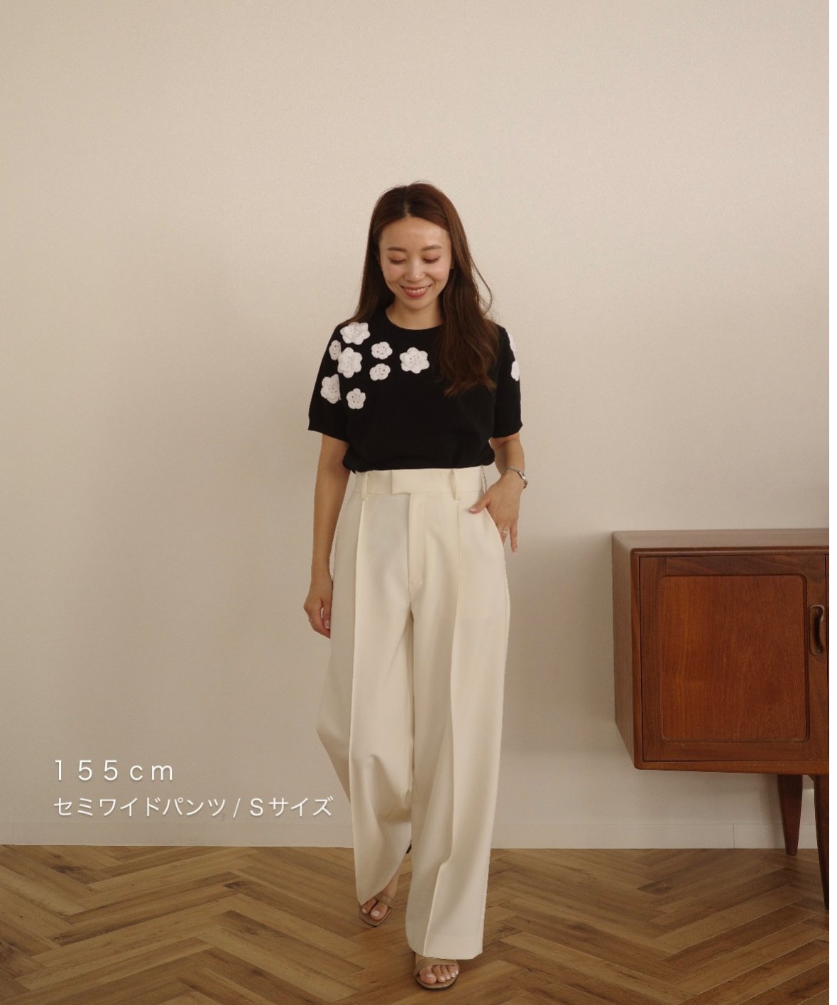 ohga CROCHET MOTIF KNIT フラワー　ニット　ベージュ　新品 ohga CROCHET MOTIF KNIT フラワーニットベージュ新品