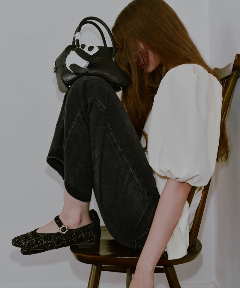 【OHGA】PETIT TWEED PUMPSフラットシューズ　24.0.cm OHGA】PETIT TWEED PUMPSフラットシューズ 24.0.cm