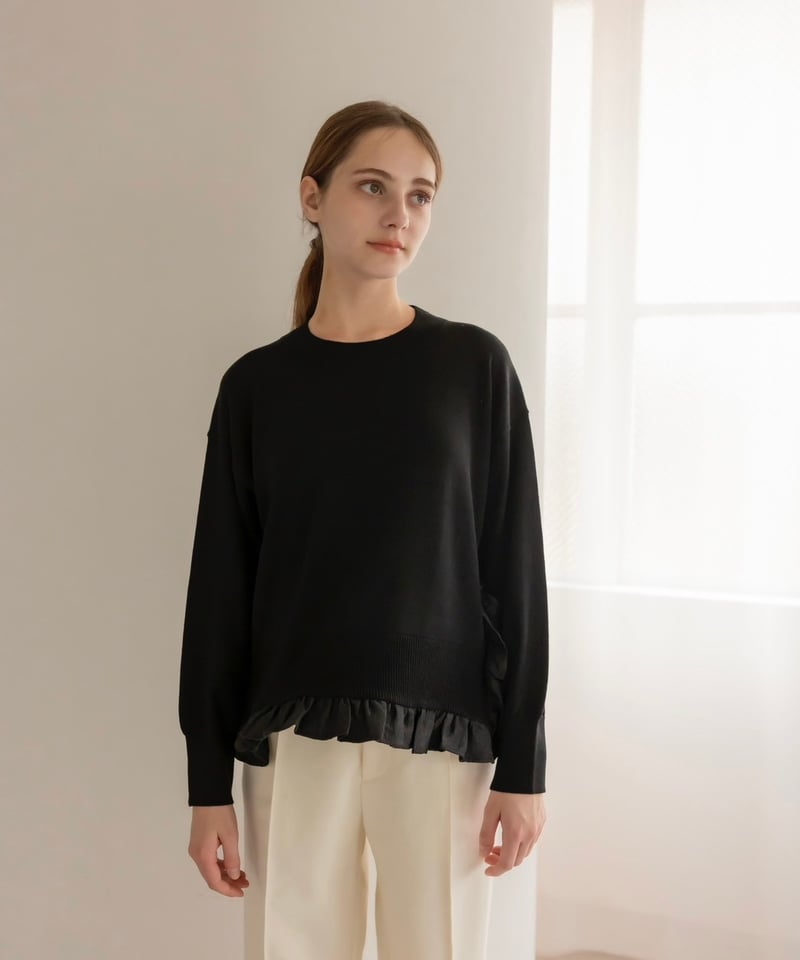 OHGA オーガ レース ニット フリル 新品 明日10/2(thu)21:00, 大人気