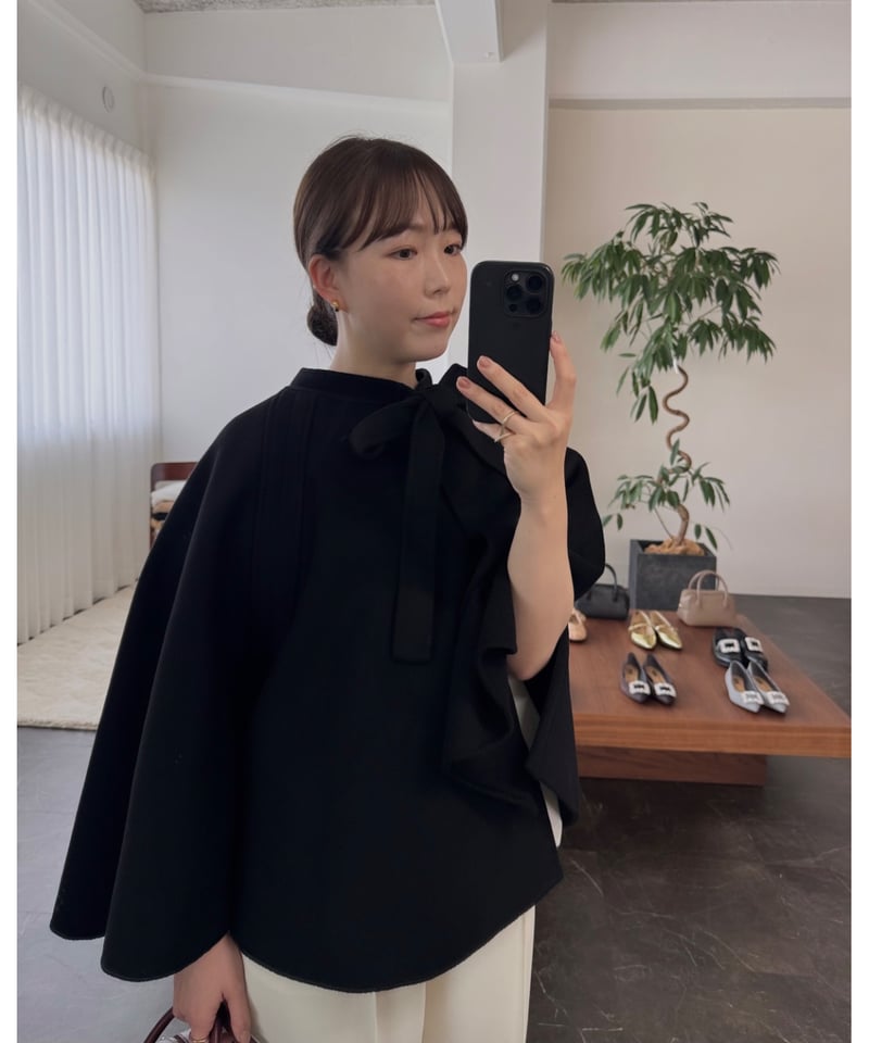 ohga リバーポンチョ コート ブラック 新品 OHGA RIVER PONCHO リバーポンチョコート ブラック BOWTIE