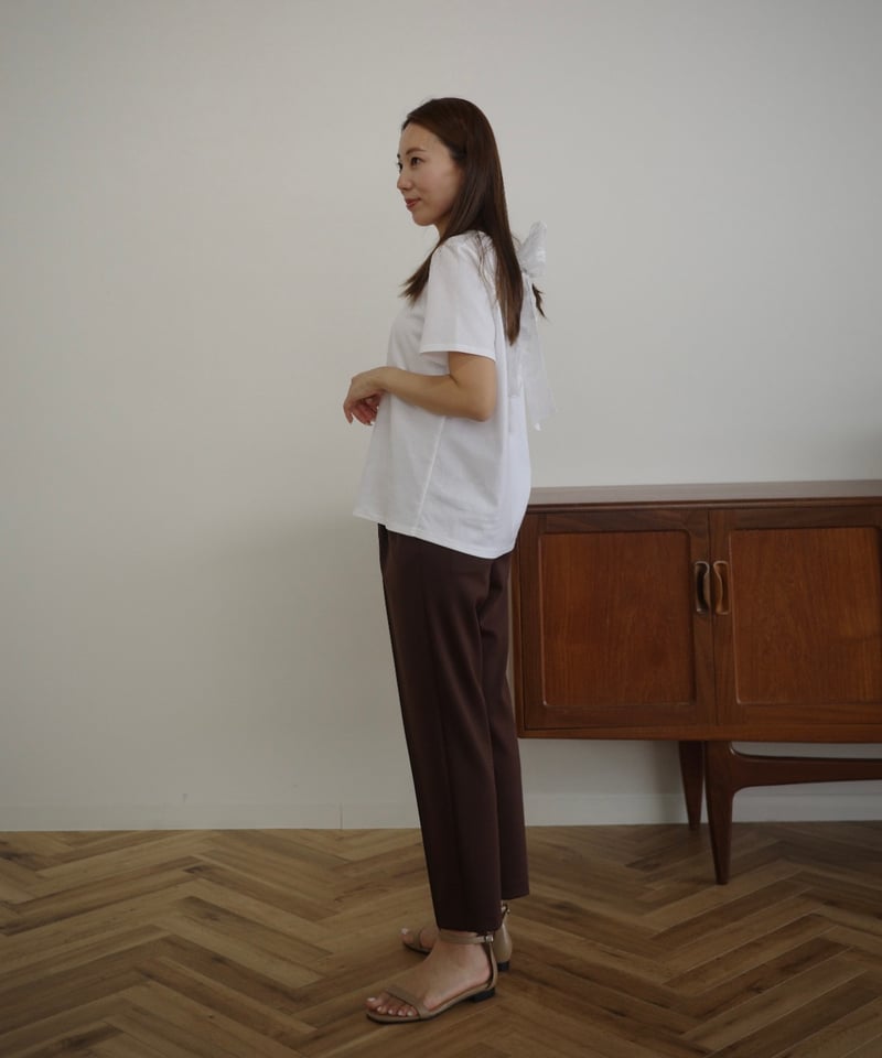 ohga】BACK RIBBON T-shirt BACK RIBBON T-shirt | OHGA