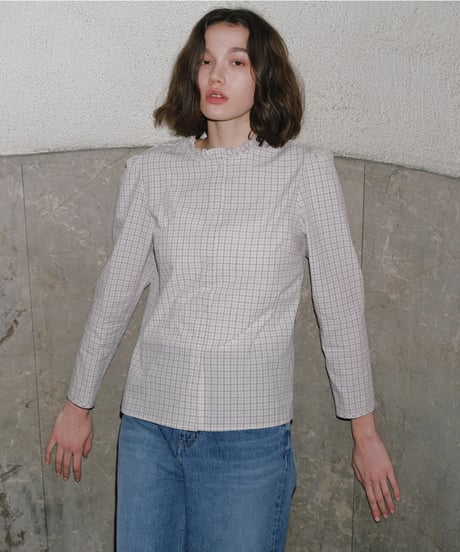 未使用✨OHGA　オーガ　ジャガードギャザーブラウス　グレー OHGA オオガ ジャガードギャザーブラウス OHGA-1131 グレー F