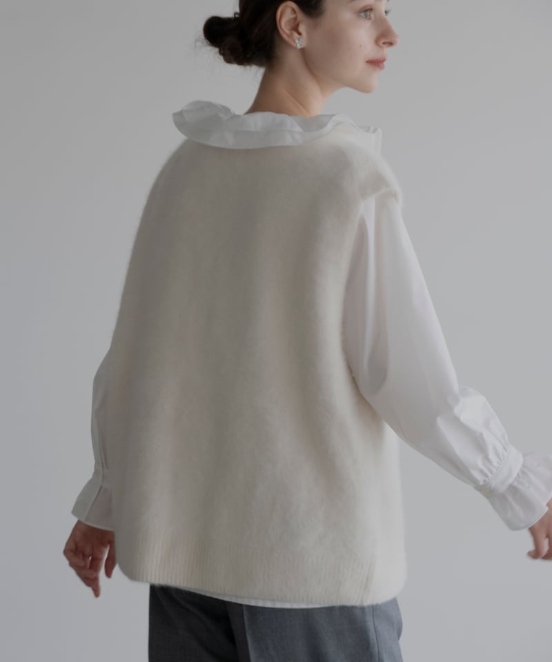 OHGA FOX KNIT VEST グレー ニットベスト