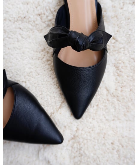 LEATHER RIBBON MULE