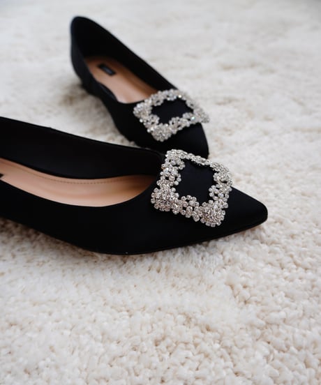 SATIN BIJOU PUMPS