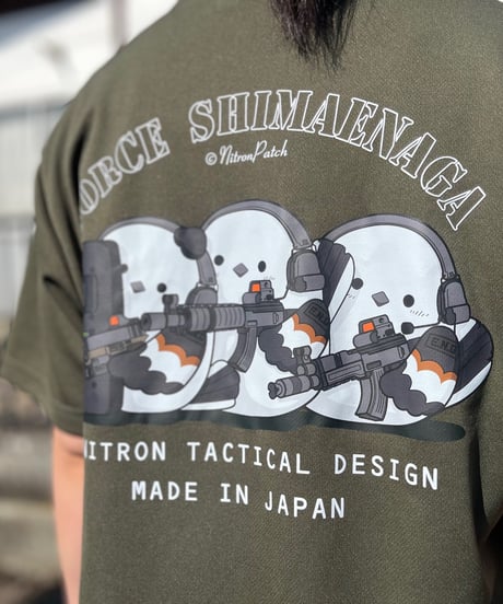 シマエナガ　ドライＴシャツ（アーミーグリーン）