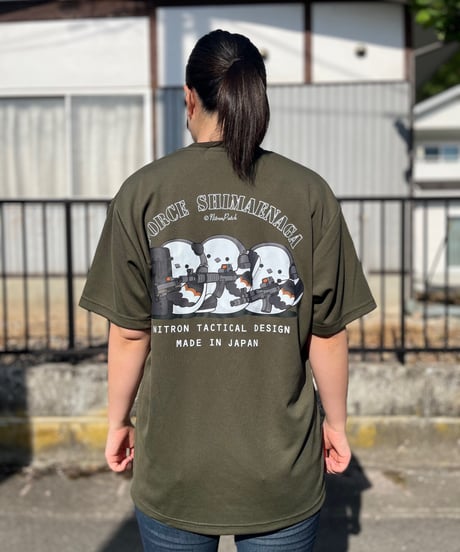 シマエナガ　ドライＴシャツ（アーミーグリーン）