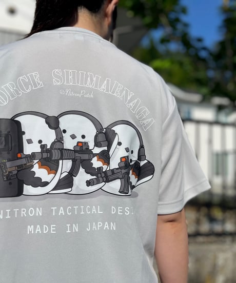 シマエナガ　ドライＴシャツ（シルバーグレー）